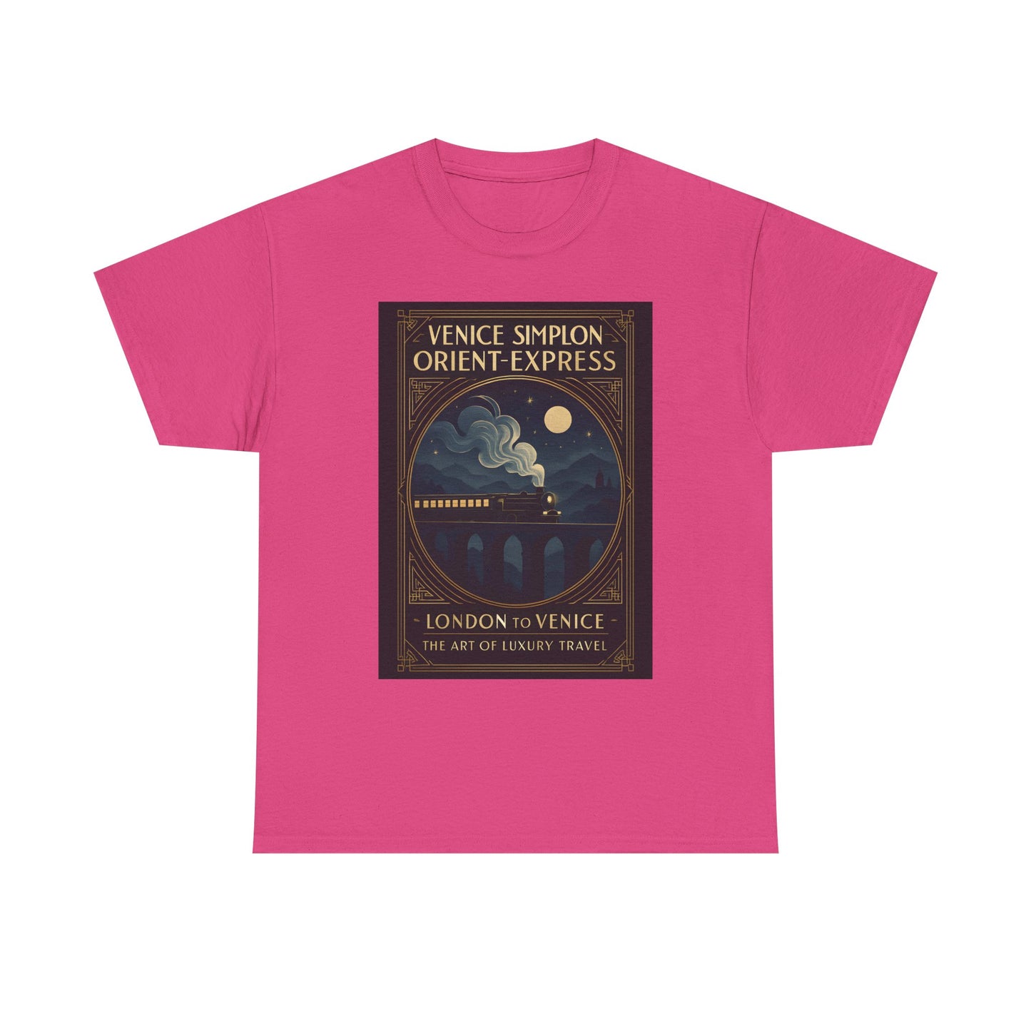 Orient Express at Night – Art Deco Venice Simplon Midnight Train Tee Road Trip & Vehicle Travel T-Shirts | Car, RV, and Motorcycle Adventure Tees
