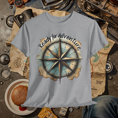 Ready for Adventure Compass Road Trip & Vehicle Travel T-Shirts | Car, RV, and Motorcycle Adventure Tees
