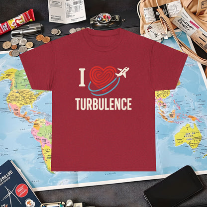 I ♥ Turbulence – Funny Aviation Graphic Tee for Pilots & Frequent Flyers Air Travel T-Shirts | Jetsetter, Airport, and International Flight Tees