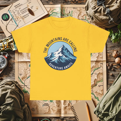 The Mountains Are Calling, Adventure Awaits Outdoor Adventure T-Shirts | Camping, Hiking, Rafting & Kayaking Tees for Nature Lovers