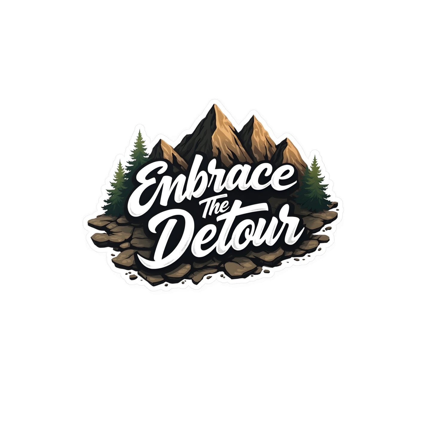 Embrace The Detour Mountain Sticker — Kiss-Cut Vinyl Decal