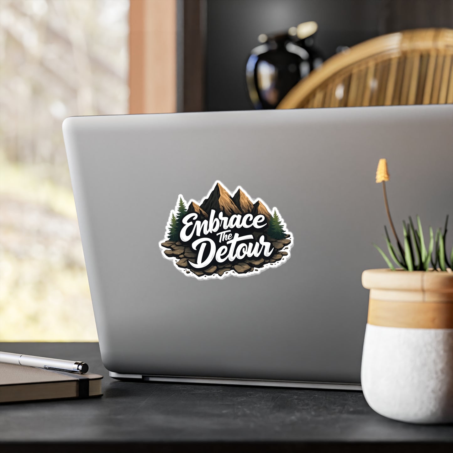 Embrace The Detour Mountain Sticker — Kiss-Cut Vinyl Decal