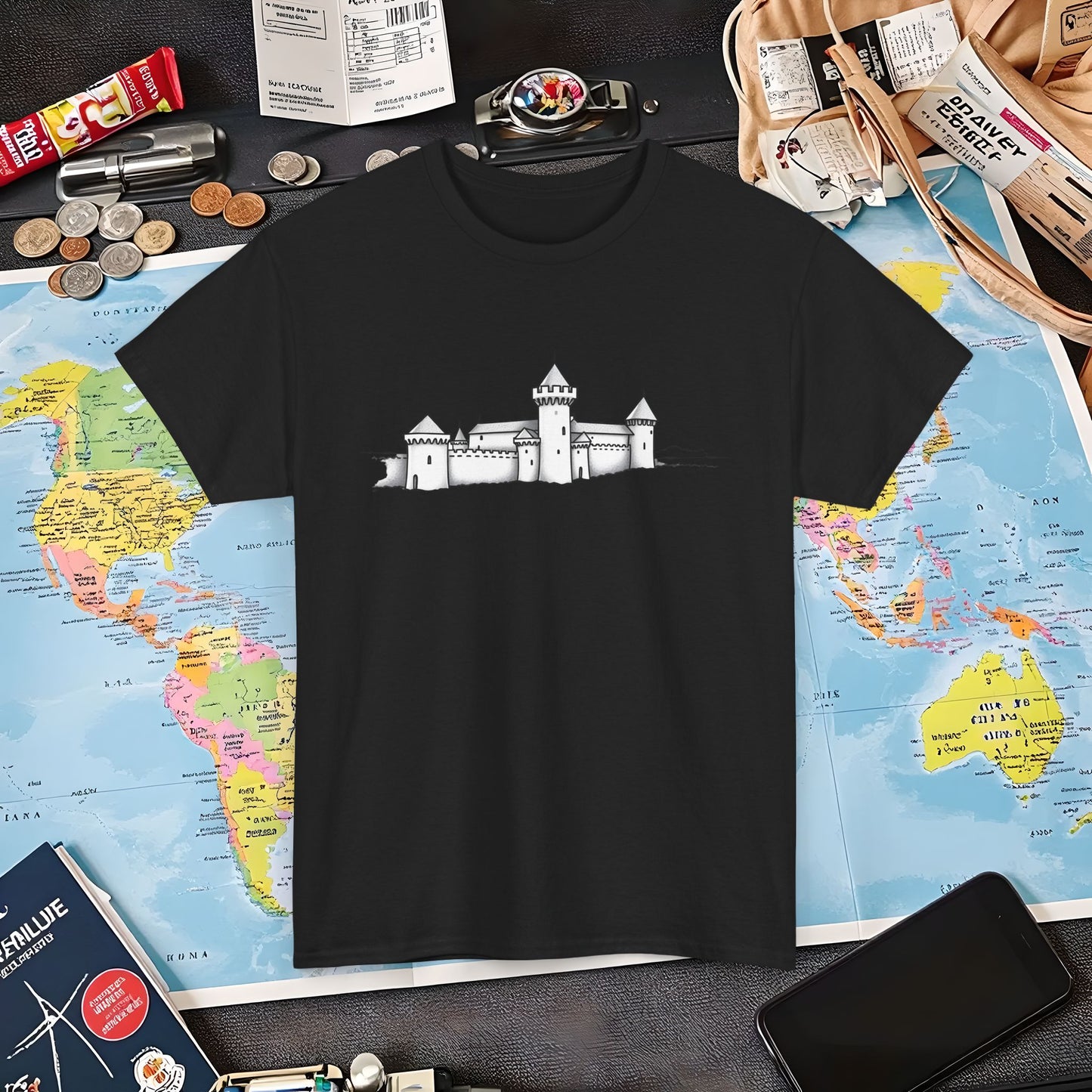 Castle Skyline Air Travel T-Shirts | Jetsetter, Airport, and International Flight Tees
