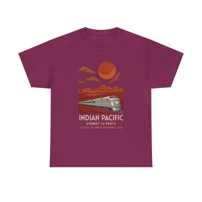 Australian Indian Pacific – Art Deco Desert Crossing Train Tee Road Trip & Vehicle Travel T-Shirts | Car, RV, and Motorcycle Adventure Tees