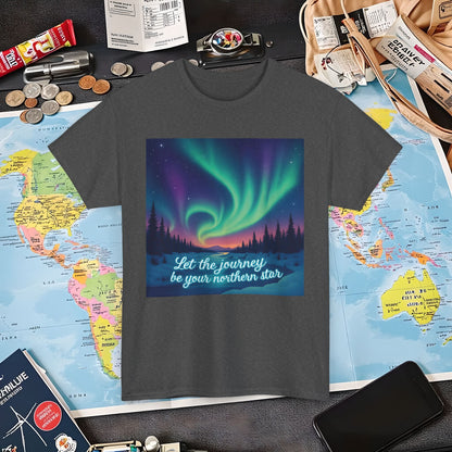Northern Lights Journey Under the Starry Sky Air Travel T-Shirts | Jetsetter, Airport, and International Flight Tees