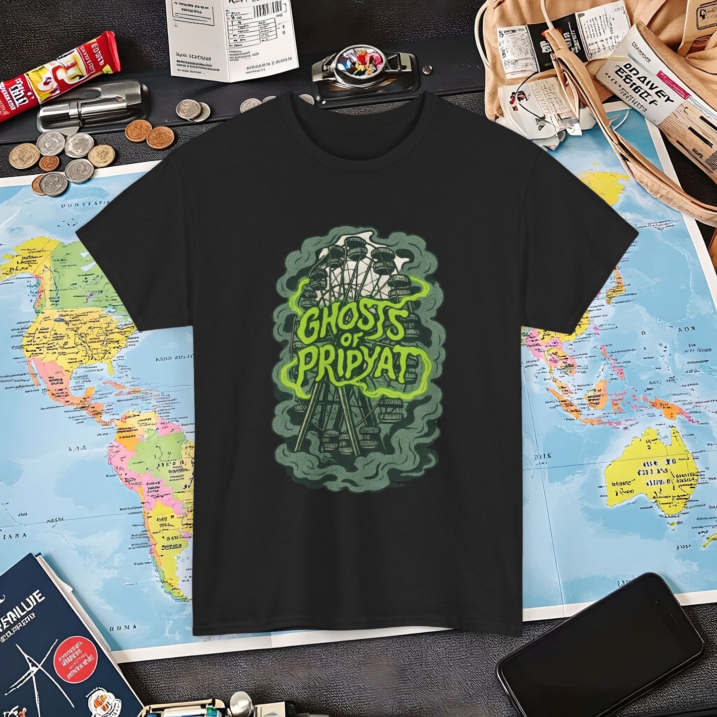Ghosts of Pripyat Ferris Wheel Shirt – Haunted Chernobyl Dark Tourism Tee | Layover Club Air Travel T-Shirts | Jetsetter, Airport, and International Flight Tees