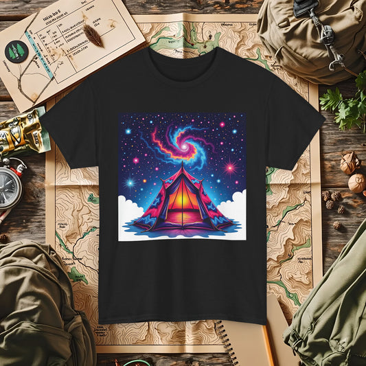 Cosmic Tent Outdoor Adventure T-Shirts | Camping, Hiking, Rafting & Kayaking Tees for Nature Lovers