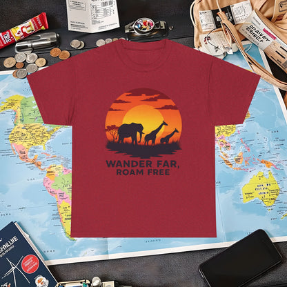 Copy of Wander Dream Big T-Shirt – Tropical Sunset with Palm Silhouettes Design Air Travel T-Shirts | Jetsetter, Airport, and International Flight Tees
