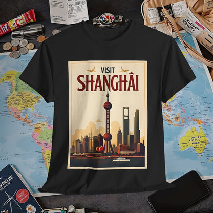 Shanghai Elegance Air Travel T-Shirts | Jetsetter, Airport, and International Flight Tees