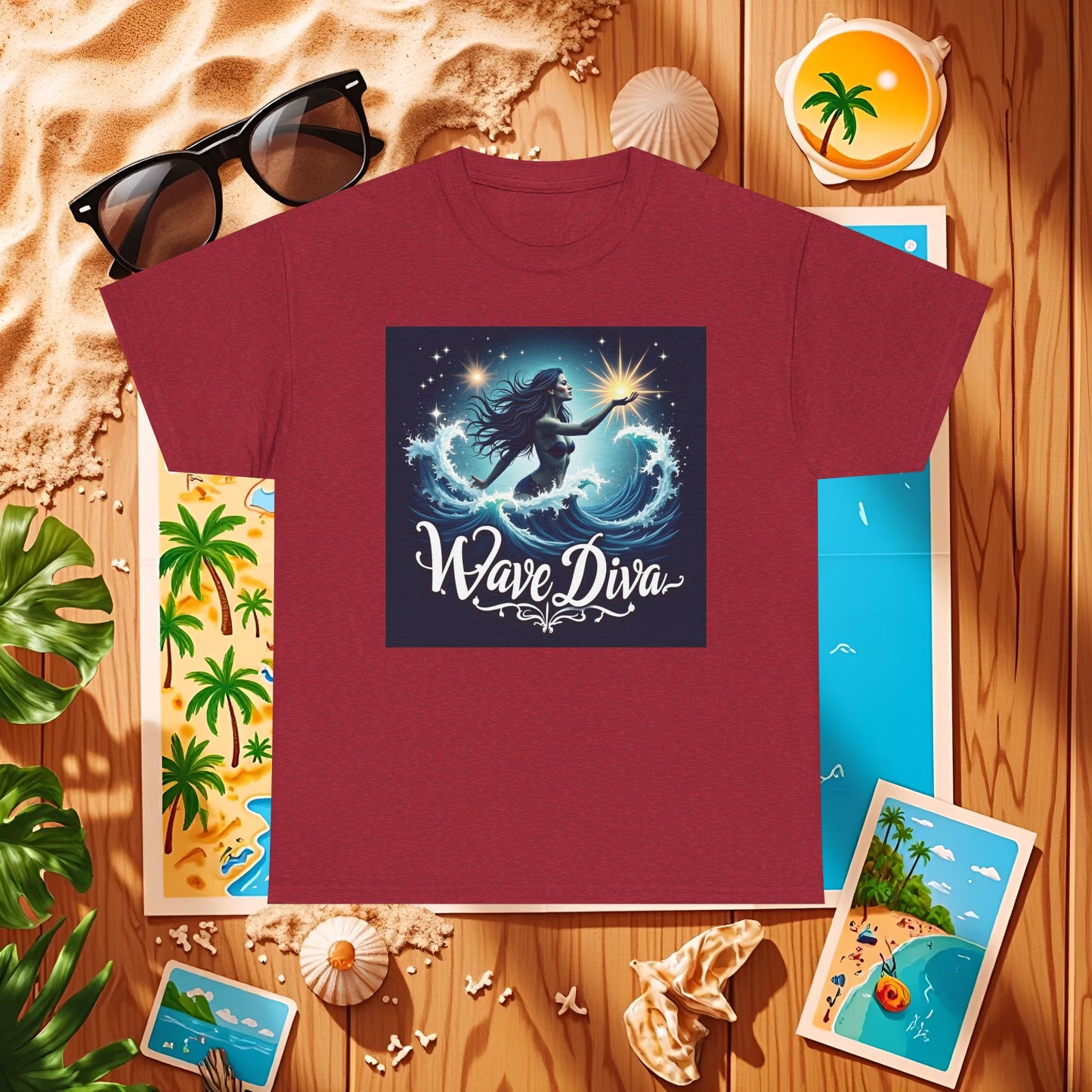Celestial Waves Beach Travel T-Shirts | Tropical Vacation & Coastal Lifestyle Tees
