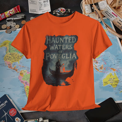 Haunted Venice Ghostly Gondolier Shirt – Spooky Dark Tourism Graphic Tee | Layover Club Air Travel T-Shirts | Jetsetter, Airport, and International Flight Tees