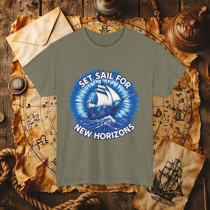 Set Sail for New Horizons T-Shirt – Old Tall Ship on Rough Water Design | Funny & Stylish Tees for Ocean Adventures