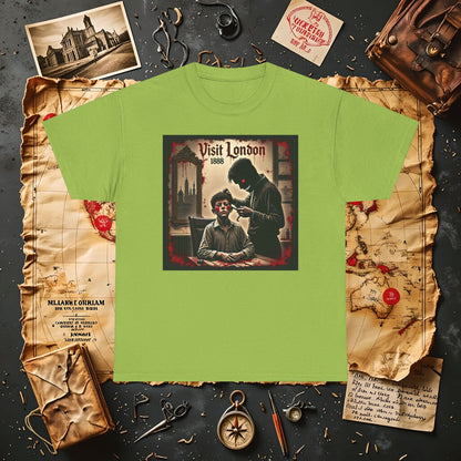 Visit London 1888 T-Shirt – Victorian Horror with Jack the Ripper and Evil Barber Art