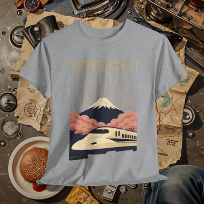 Shinkansen – Art Deco Speed & Grace Japanese Bullet Train Tee Road Trip & Vehicle Travel T-Shirts | Car, RV, and Motorcycle Adventure Tees