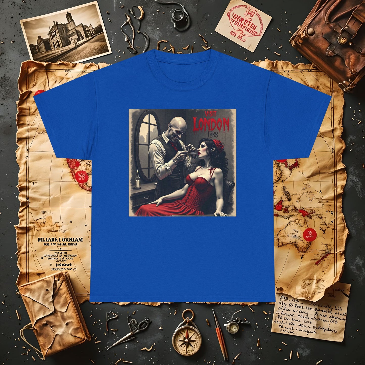 Gothic Barber T-Shirt – Jack the Ripper Era Horror in 1888 London
