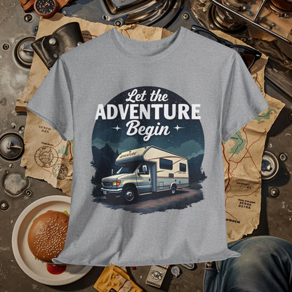 Adventure Awaits Road Trip & Vehicle Travel T-Shirts | Car, RV, and Motorcycle Adventure Tees