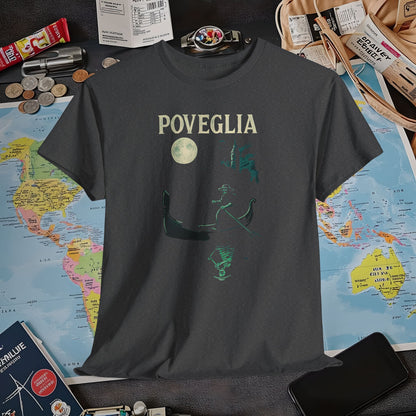 Phosphorescent Gondolier on Haunted Poveglia Tee – Ghostly Venice Dark Tourism Shirt | Layover Club Air Travel T-Shirts | Jetsetter, Airport, and International Flight Tees