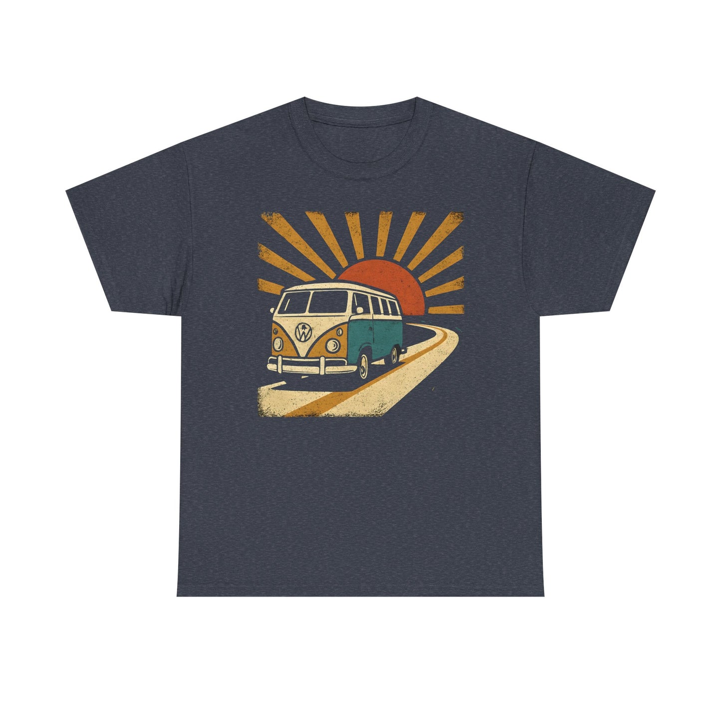 Sunset Road Trip T-Shirt – Vintage VW Van Adventure Design