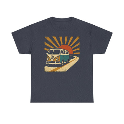 Sunset Road Trip T-Shirt – Vintage VW Van Adventure Design