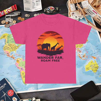 Copy of Wander Dream Big T-Shirt – Tropical Sunset with Palm Silhouettes Design Air Travel T-Shirts | Jetsetter, Airport, and International Flight Tees
