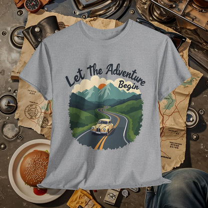 Adventure Awaits Road Trip & Vehicle Travel T-Shirts | Car, RV, and Motorcycle Adventure Tees