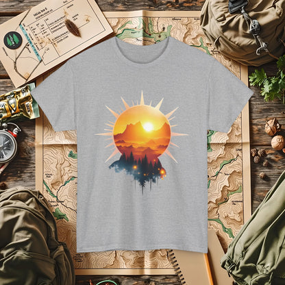Golden Horizon Outdoor Adventure T-Shirts | Camping, Hiking, Rafting & Kayaking Tees for Nature Lovers