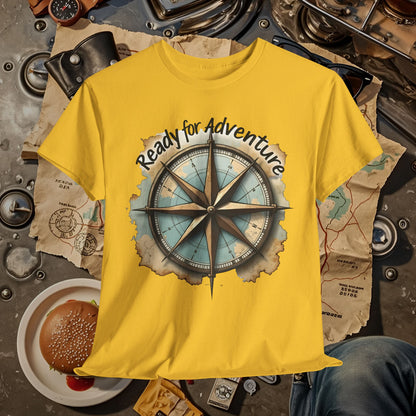 Ready for Adventure Compass Road Trip & Vehicle Travel T-Shirts | Car, RV, and Motorcycle Adventure Tees