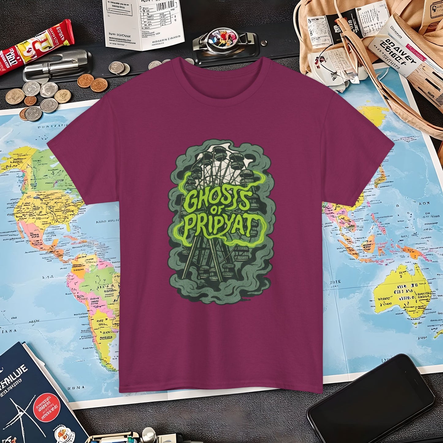 Ghosts of Pripyat Ferris Wheel Shirt – Haunted Chernobyl Dark Tourism Tee | Layover Club Air Travel T-Shirts | Jetsetter, Airport, and International Flight Tees