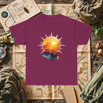 Golden Horizon Outdoor Adventure T-Shirts | Camping, Hiking, Rafting & Kayaking Tees for Nature Lovers