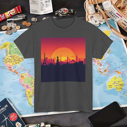 Silhouetted Monuments Air Travel T-Shirts | Jetsetter, Airport, and International Flight Tees