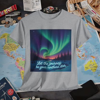 Northern Lights Journey Under the Starry Sky Air Travel T-Shirts | Jetsetter, Airport, and International Flight Tees