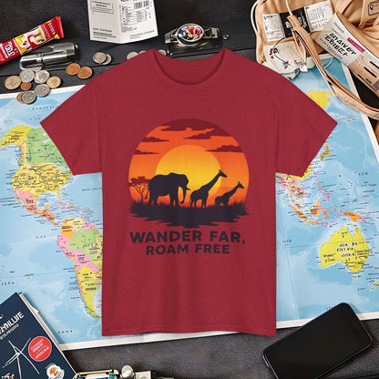 Copy of Wander Dream Big T-Shirt – Tropical Sunset with Palm Silhouettes Design Air Travel T-Shirts | Jetsetter, Airport, and International Flight Tees