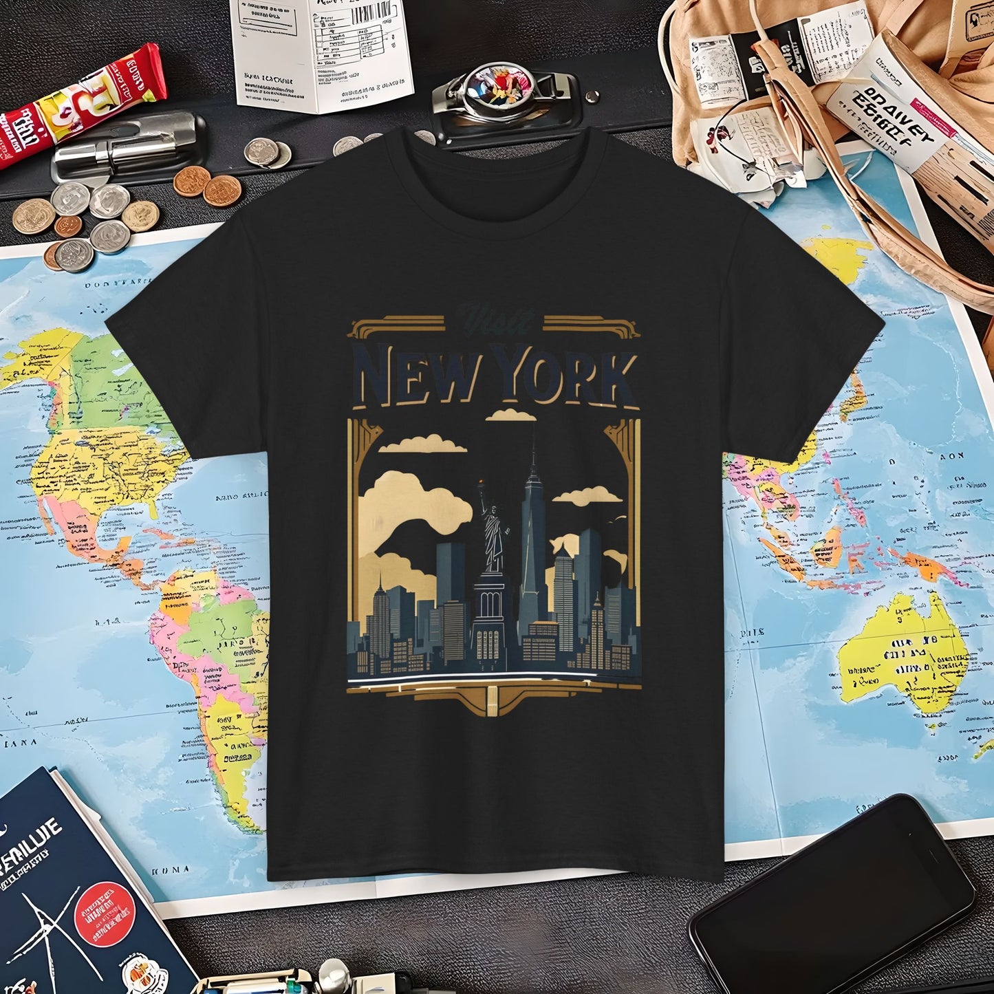 Art Deco NYC Air Travel T-Shirts | Jetsetter, Airport, and International Flight Tees