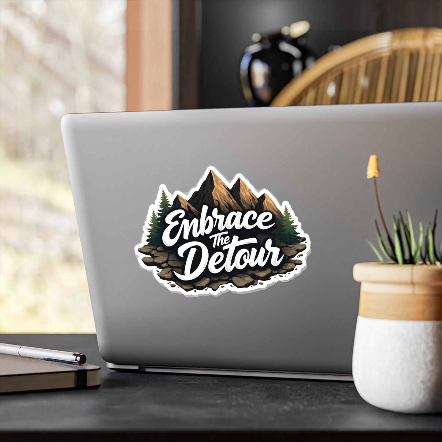 Embrace The Detour Mountain Sticker — Kiss-Cut Vinyl Decal