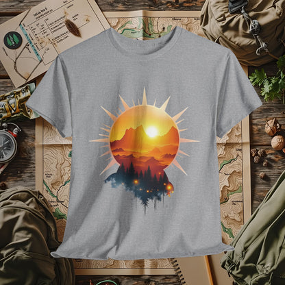 Golden Horizon Outdoor Adventure T-Shirts | Camping, Hiking, Rafting & Kayaking Tees for Nature Lovers