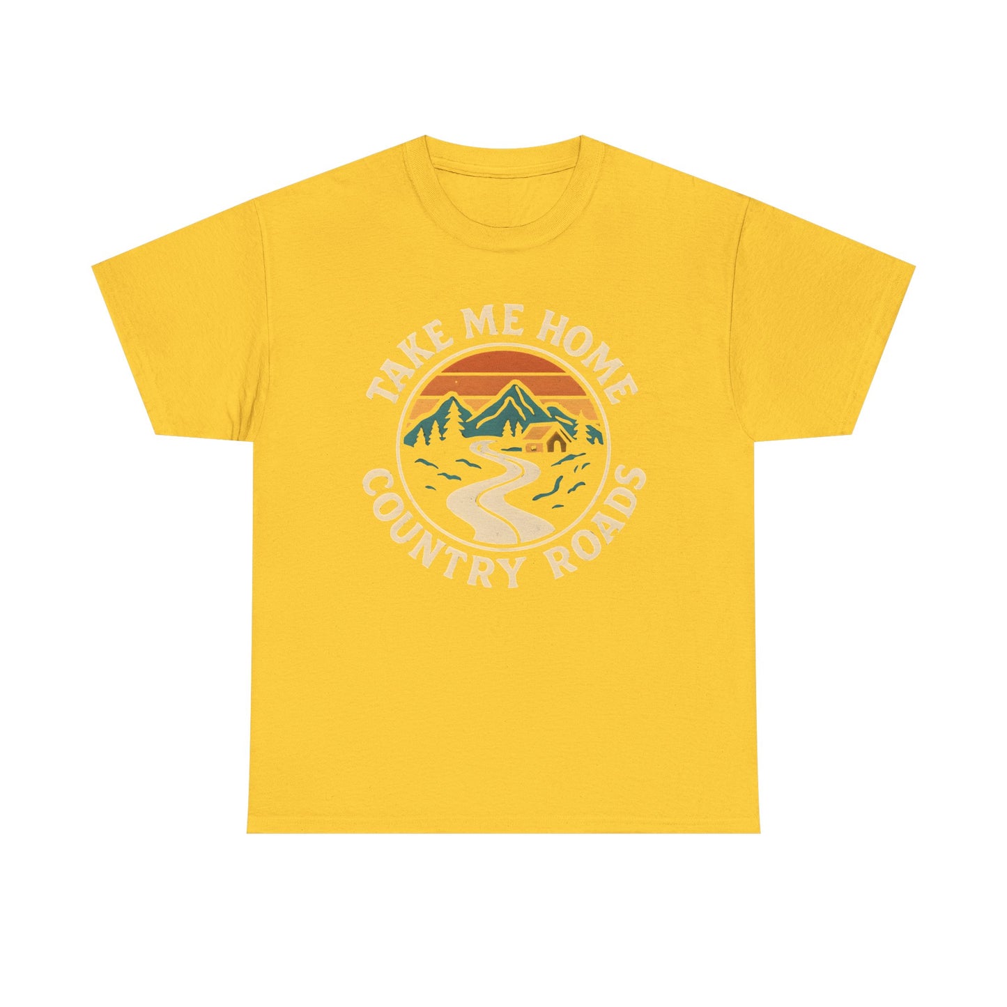 Take Me Home Country Roads T-Shirt – Retro Mountain Road to Cozy Cabin Design Road Trip & Vehicle Travel T-Shirts | Car, RV, and Motorcycle Adventure Tees