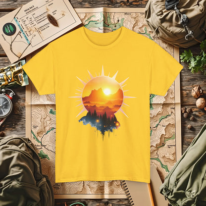 Golden Horizon Outdoor Adventure T-Shirts | Camping, Hiking, Rafting & Kayaking Tees for Nature Lovers