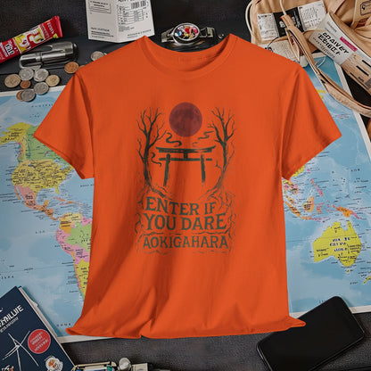 Aokigahara Torii Path Under Blood Moon Tee | Layover Club Air Travel T-Shirts | Jetsetter, Airport, and International Flight Tees