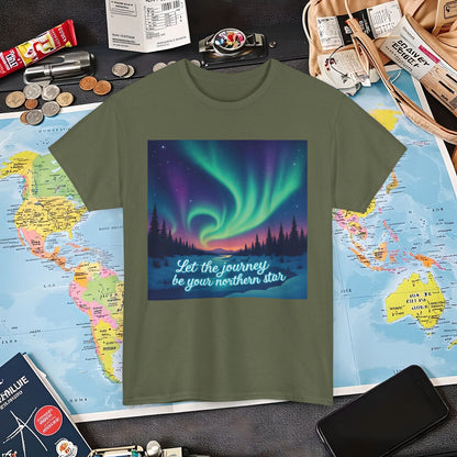 Northern Lights Journey Under the Starry Sky Air Travel T-Shirts | Jetsetter, Airport, and International Flight Tees