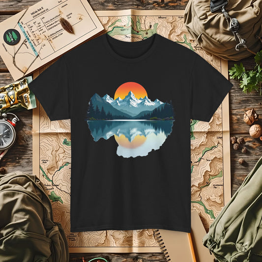 Mountain Reflection Outdoor Adventure T-Shirts | Camping, Hiking, Rafting & Kayaking Tees for Nature Lovers