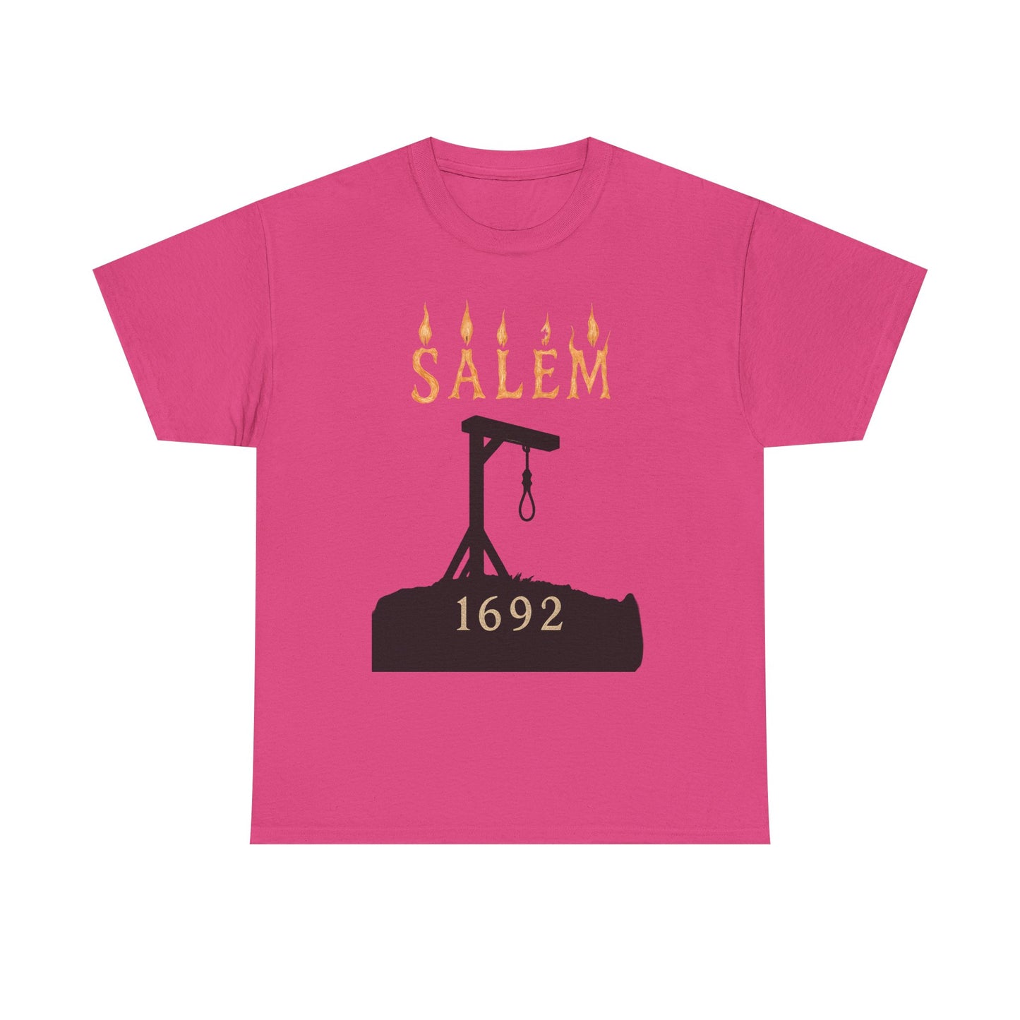 Salem 1692 Gothic Noose & Candle Flame Typography Tee – Witch Trials Dark History Shirt | Car, RV, and Motorcycle Adventure Tees