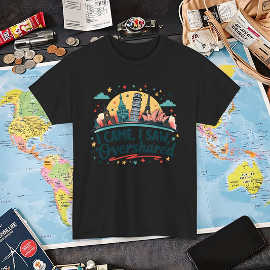 Overshare Vibe Air Travel T-Shirts | Jetsetter, Airport, and International Flight Tees