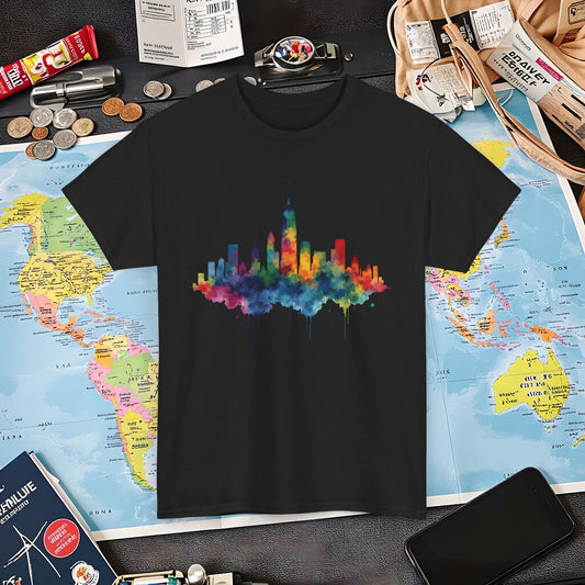 Vibrant Skyline T-Shirts | Jetsetter, Airport, and International Flight Tees