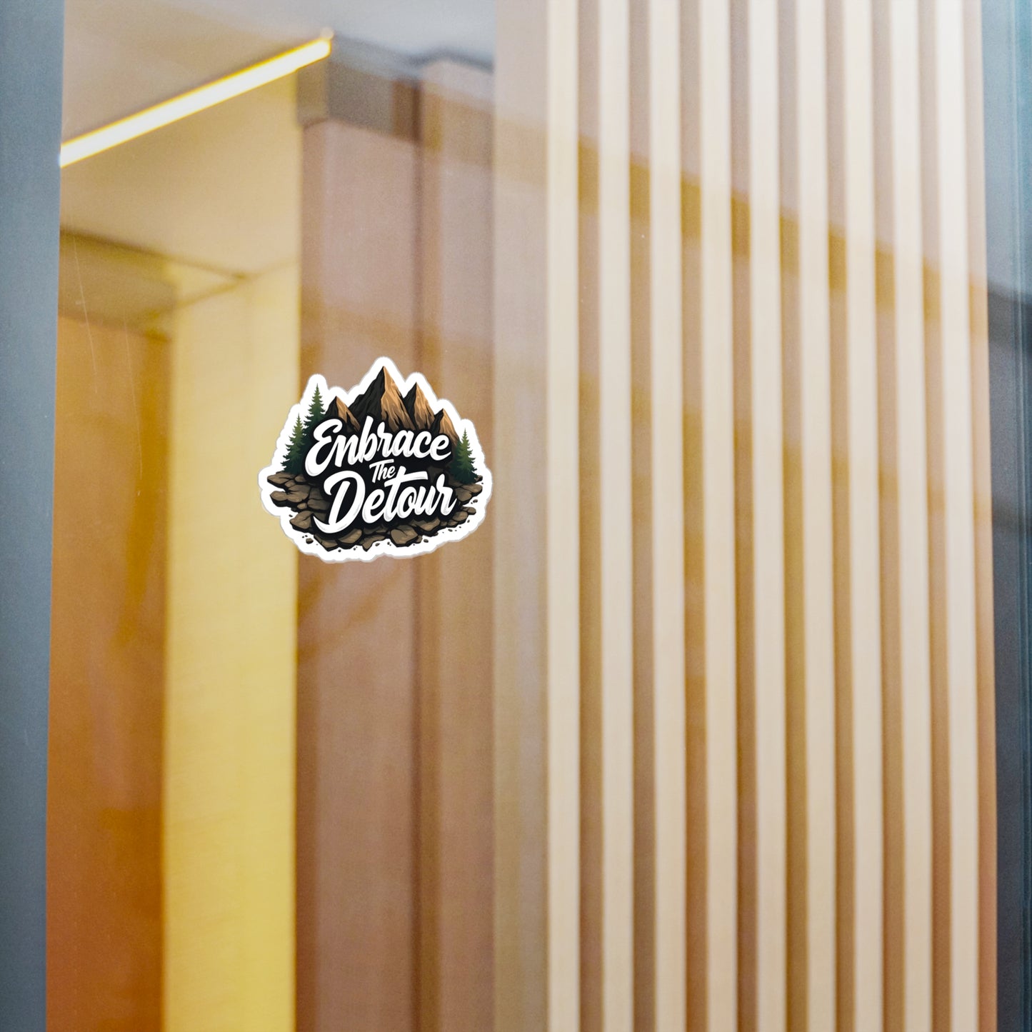 Embrace The Detour Mountain Sticker — Kiss-Cut Vinyl Decal