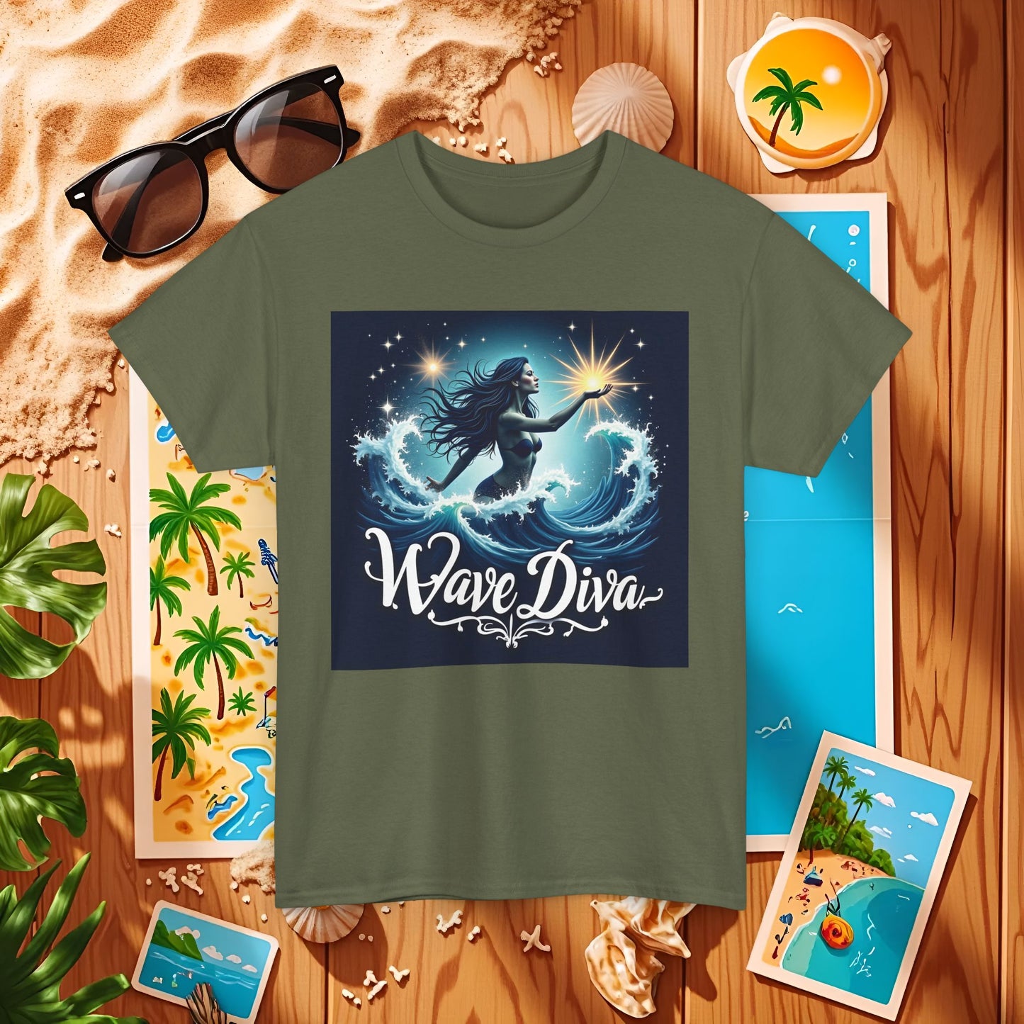 Celestial Waves Beach Travel T-Shirts | Tropical Vacation & Coastal Lifestyle Tees