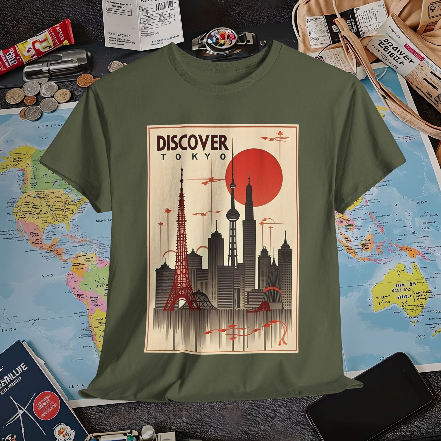 Tokyo Art Deco Air Travel T-Shirts | Jetsetter, Airport, and International Flight Tees