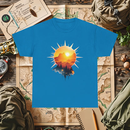 Golden Horizon Outdoor Adventure T-Shirts | Camping, Hiking, Rafting & Kayaking Tees for Nature Lovers