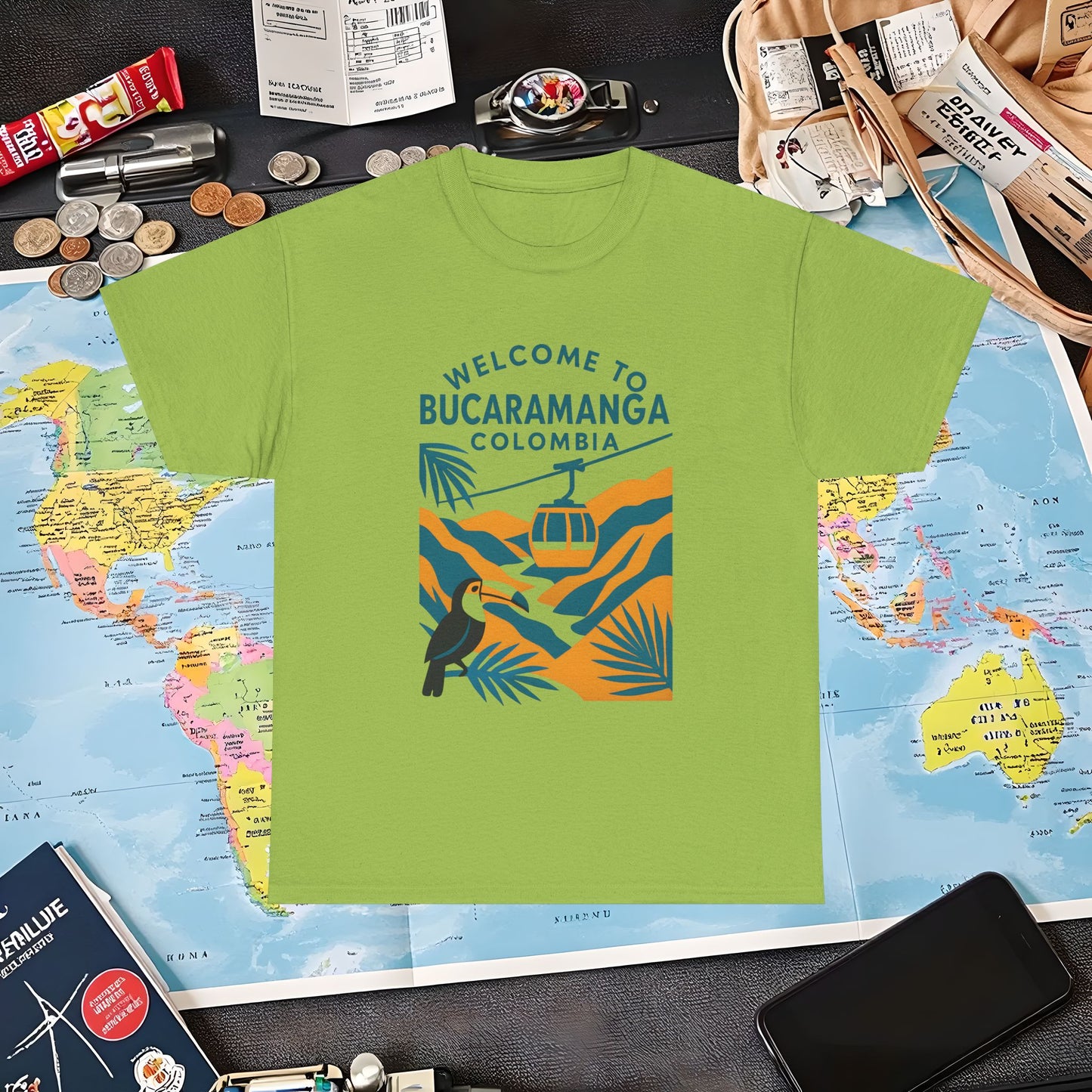 Bucaramanga Cable Car over Chicamocha Canyon Tee – Colombia Adventure Shirt | Layover Club Air Travel T-Shirts | Jetsetter, Airport, and International Flight Tees