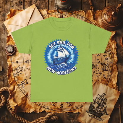 Set Sail for New Horizons T-Shirt – Old Tall Ship on Rough Water Design | Funny & Stylish Tees for Ocean Adventures