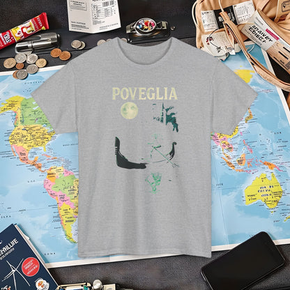 Phosphorescent Gondolier on Haunted Poveglia Tee – Ghostly Venice Dark Tourism Shirt | Layover Club Air Travel T-Shirts | Jetsetter, Airport, and International Flight Tees